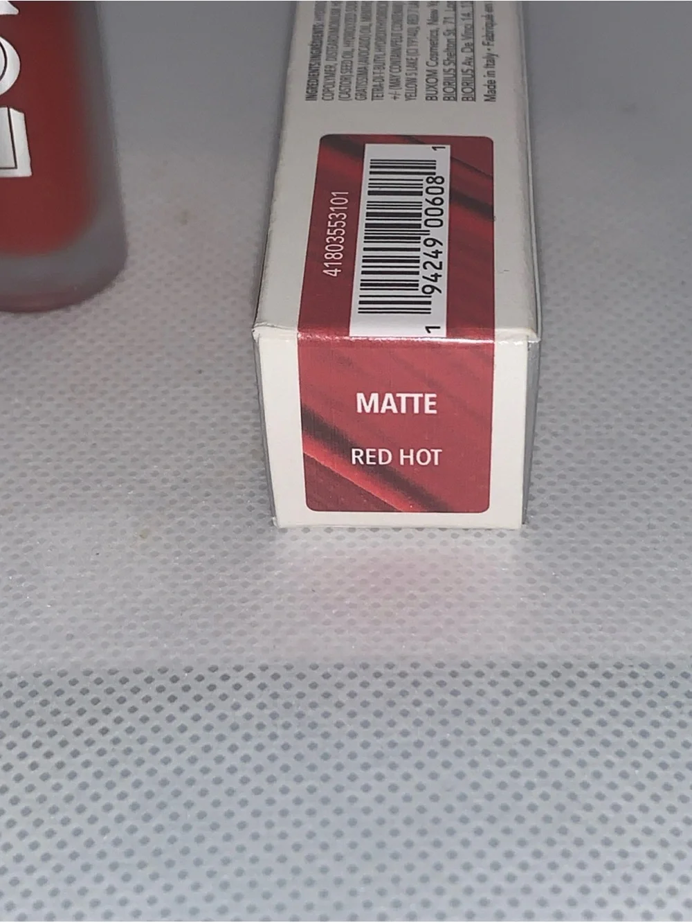 Buxom Full-On Matte Plumping Liquid Lipstick in Red Hot NIB .12 Fl Oz